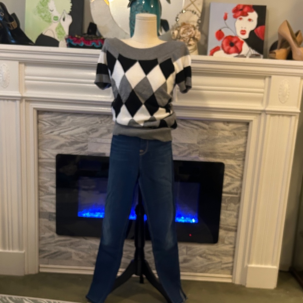 Seven for all mankind with harlequin sweater